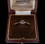 Art Deco 9k Gold Knife Edge Bezel Set Diamond Ring C. 1925