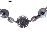 Victorian Vulcanite Cameo Black Mourning Necklace Circa 1880