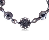 Victorian Vulcanite Cameo Black Mourning Necklace Circa 1880