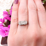 Art Deco c. 1925 Two Stone Diamond 18K White Gold Engagement Ring