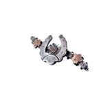 Victorian Sterling Silver and Rose Gold Horseshoe and Daisy Brooch circa 1880