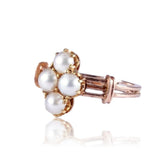 Victorian 12K Rose Gold and Pearl Ring Circa 1890