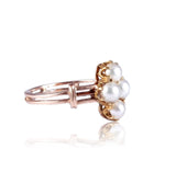 Victorian 12K Rose Gold and Pearl Ring Circa 1890