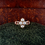 Victorian 12K Rose Gold and Pearl Ring Circa 1890