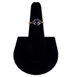 Art Deco 18k Gold and Platinum Sapphire Solitaire Ring circa 1925