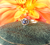 Art Deco 18k Gold and Platinum Sapphire Solitaire Ring circa 1925