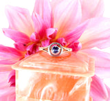 Art Deco 18k Gold and Platinum Sapphire Solitaire Ring circa 1925