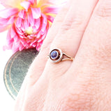 Art Deco 18k Gold and Platinum Sapphire Solitaire Ring circa 1925