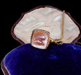 Georgian 18k Gold Cased Hound Dog Fob "Take Heed" circa 1820