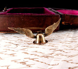 Victorian 15K Gold Winged Bell Brooch circa 1900