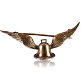 Victorian 15K Gold Winged Bell Brooch circa 1900
