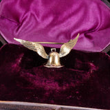 Victorian 15K Gold Winged Bell Brooch circa 1900