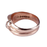 Victorian 9K Rose Gold Garnet and Diamond Double Snake Ring circa 1900