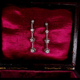 Edwardian Platinum and Diamond Drop Earrings circa 1915
