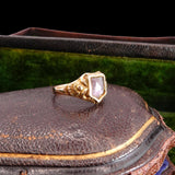 Victorian 9k Gold and Amethyst Shield Signet Ring circa 1870