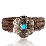 Victorian 14k Gold and Turquoise Hairwork Ring circa 1860