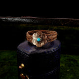 Victorian 14k Gold and Turquoise Hairwork Ring circa 1860