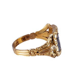 Early Victorian 18k Gold and Black Enamel Mourning Ring circa 1838