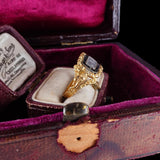 Early Victorian 18k Gold and Black Enamel Mourning Ring circa 1838