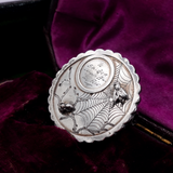Victorian Sterling Silver "Ye Spider and Ye Flie" Brooch circa 1861