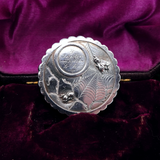 Victorian Sterling Silver "Ye Spider and Ye Flie" Brooch circa 1861