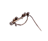 Victorian Silver, Cat's Eye Chrysoberyl, Garnet and Seed Pearl Fly Brooch circa 1870