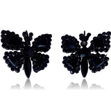 Victorian C. 1880 French Jet Butterfly Earrings