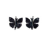 Victorian C. 1880 French Jet Butterfly Earrings