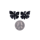 Victorian C. 1880 French Jet Butterfly Earrings