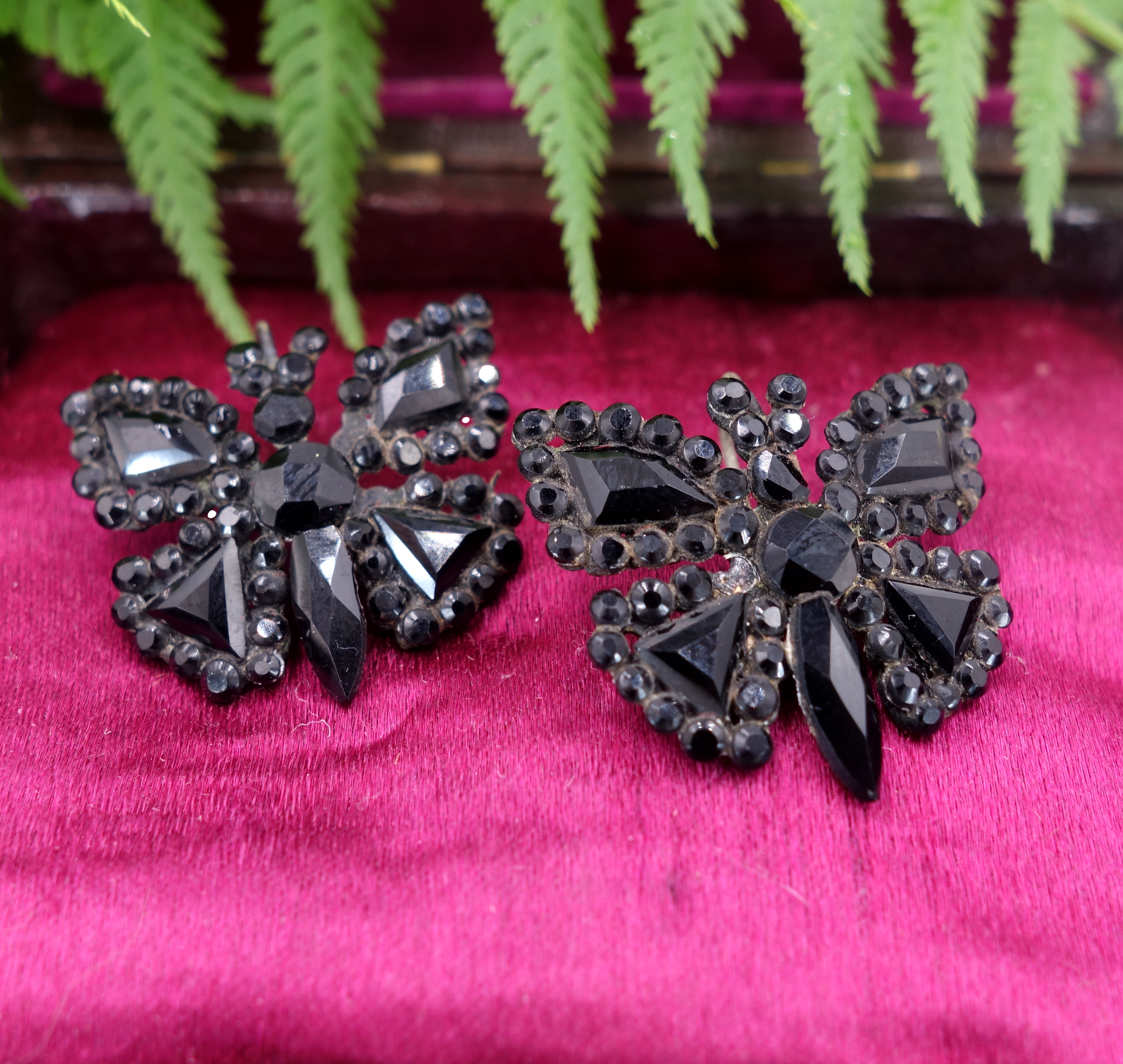 Black Whimsigoth Wings Earrings Handmade in Gothic Style – Silk Butterflies