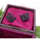 Victorian C. 1880 French Jet Butterfly Earrings