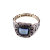 Victorian Agate, Black Enamel and Gold Mourning Ring