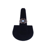 Victorian Agate, Black Enamel and Gold Mourning Ring