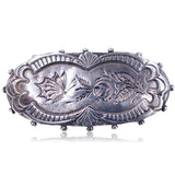 Victorian 1887 Sterling Silver Butterfly and Rose Brooch