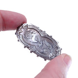 Victorian 1887 Sterling Silver Butterfly and Rose Brooch