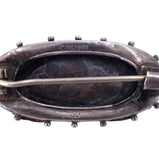 Victorian 1887 Sterling Silver Butterfly and Rose Brooch