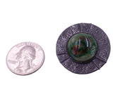 Edwardian Arts and Crafts c. 1910 Ruskin Green Brown Ceramic Pewter Brooch