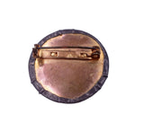 Edwardian Arts and Crafts c. 1910 Ruskin Green Brown Ceramic Pewter Brooch