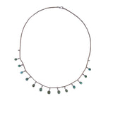 Edwardian c. 1915 Turquoise and Silver Swag Garland Necklace
