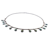 Edwardian c. 1915 Turquoise and Silver Swag Garland Necklace