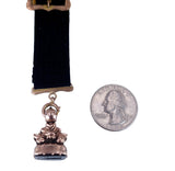 Victorian "TO FRIENDSHIP" Gold Seal Fob Pendant with Ribbon