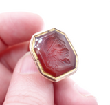 Georgian 9k Gold Carnelian Intaglio Roman Neoclassical Seal Fob