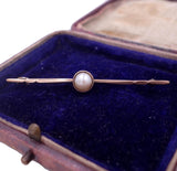 Edwardian C. 1900 Pearl Rose Gold Brooch